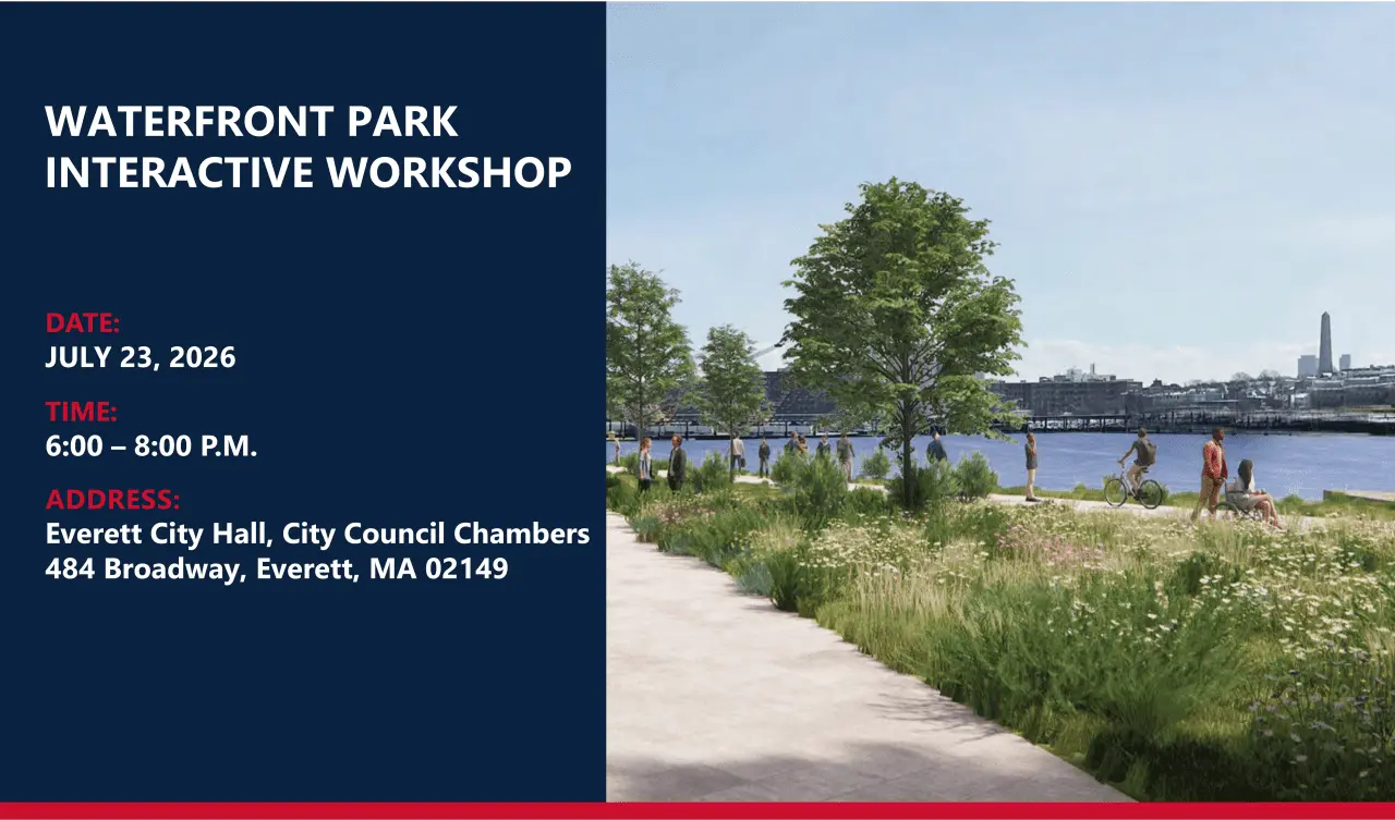 Help shape a new waterfront park on the Mystic River!