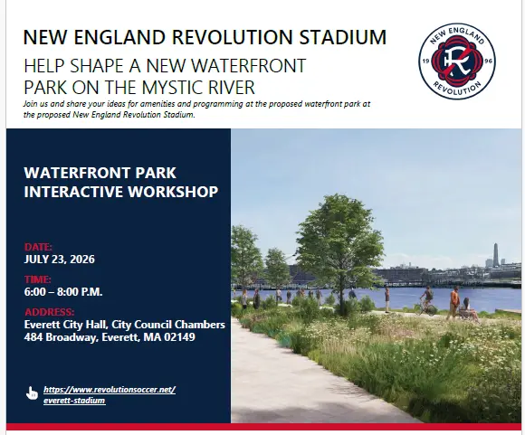 Image showing the new potential waterfront on Mystic River in Everett, Massachusetts